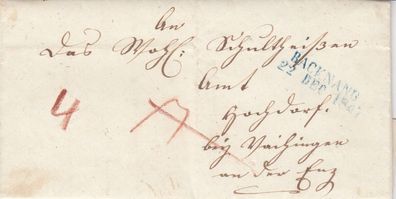 vollständiger Vorphilabrief aus dem Jahr 1847 von Baknang nach Hochdorf