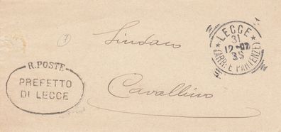 Italien Vorphilabrief aus dem Jahr 1838 von Lecce nach Cavallino