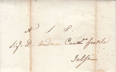 Italien vollständiger Vorphilabrief aus dem Jahr 1842 von Napoli nach Jelsi (9)