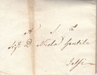 Italien vollständiger Vorphilabrief aus dem Jahr 1842 von Napoli nach Jelsi (10)
