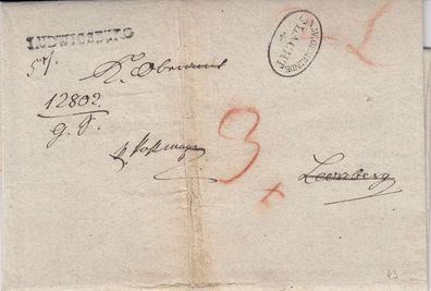 Vorphilabrief aus dem Jahr ca. 1815 von Ludwigsburg nach Leonberg