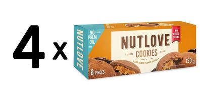 4 x Nutlove Cookies, Chocolate Peanut Butter - 6 cookies