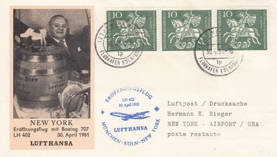 Lufthansa Erstflug mit Boeing 707 München - New York am 30.4.1961 Flug LH 402 (1)