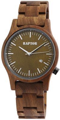 Raptor Uhr Holz Herrenarmbanduhr braun RA20243-002