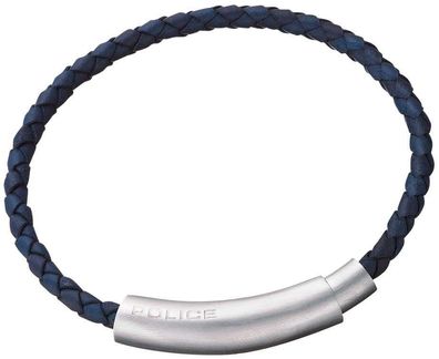 Police Unisex Leder-Armband PJ20660BLN-06 21 cm Close dunkelblau