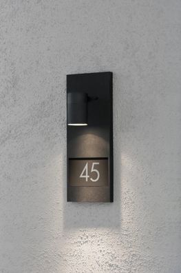 Konstsmide Modena Wandleuchte außen mit Hausnummern schwarz