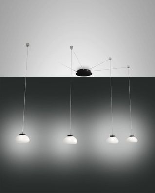 LED Hängeleuchte schwarz weiß Fabas Luce Smartluce Arabella 350cm 4-flg. 2880lm dimmb