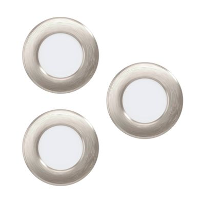 EGLO FUEVA 5 LED Einbauleuchte nickel-matt 3er Set rund 86mm 900lm 3000K