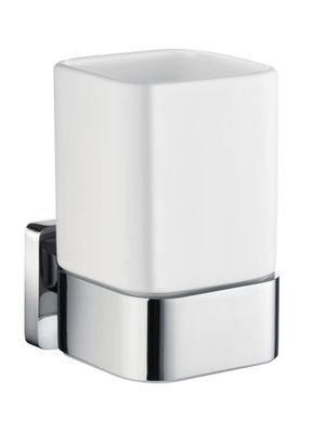 Smedbo Ice Soft Cube Zahnputzbecherhalter mit Porzellanbecher OK443P