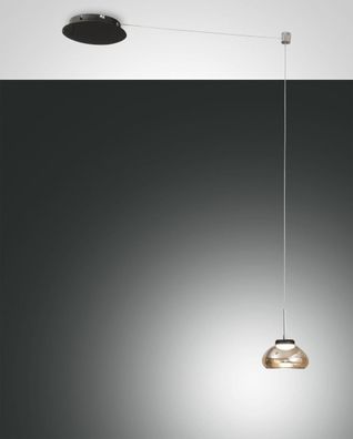LED Hängeleuchte schwarz amber Fabas Luce Smartluce Arabella 14x350cm 720lm dimmbar