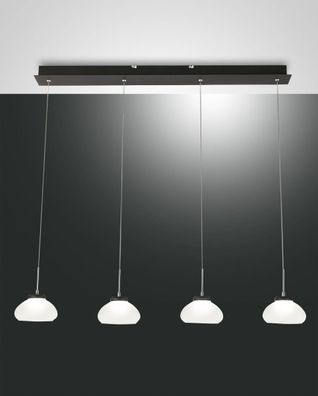 LED Hängeleuchte schwarz weiß Fabas Luce Arabella 95x200cm 4-flg. 2880lm dimmbar