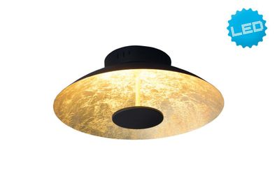 LED Deckenleuchte schwarz, Blattgold Design Näve Firenze 30cm 710lm