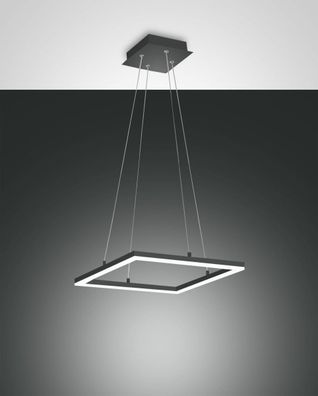 LED Hängeleuchte anthrazit satiniert Fabas Luce Smartluce Bard 3510lm 420x420mm dimmb