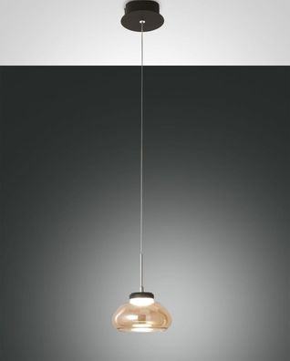 LED Hängeleuchte schwarz amber Fabas Luce Smartluce Arabella 14x200cm 720lm dimmbar