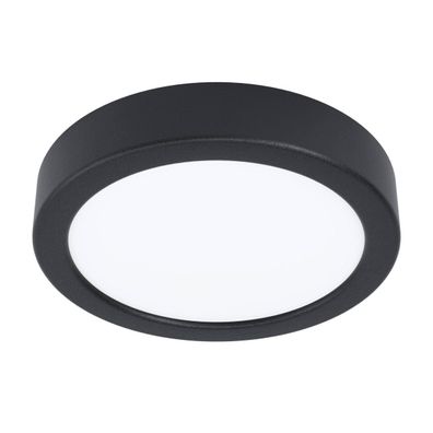 EGLO FUEVA 5 LED Aufbauleuchte schwarz rund 160mm 1200lm 3000K