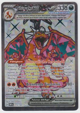 Pokemon -Glurak ex 215/197 OBF DE - Full Art - NM Deutsch