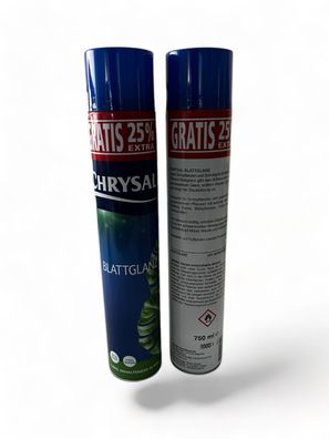 Chrysal 1 Stück Blattglanz 750 ml Spray Blätter Pflanzen mit 25% GRATIS EXTRA n