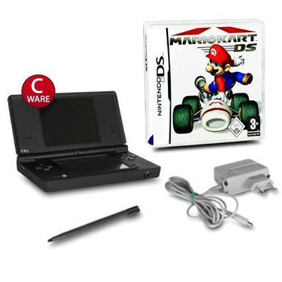 DSi Handheld Konsole schwarz #81C + original Ladekabel + Spiel Mario Kart DS