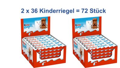 Ferrero Kinder Riegel - Kinderriegel Schokolade - 2 x 36 Stück = 72 Stück