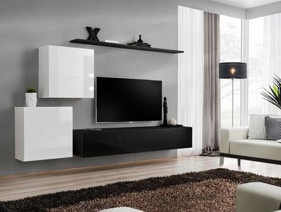 Wohnwand Holzmöbel Komplett 4tlg Luxus Neu 2x Wandschrank TV Ständer Design