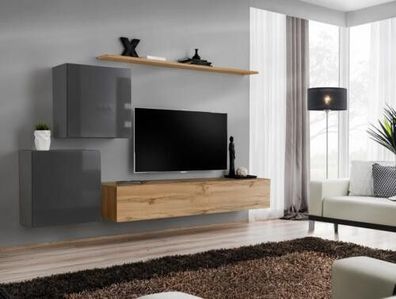 Wohnzimmer Möbel Set Wohnwand TV-Ständer Sideboard Regal Holz Luxus Wandschrank