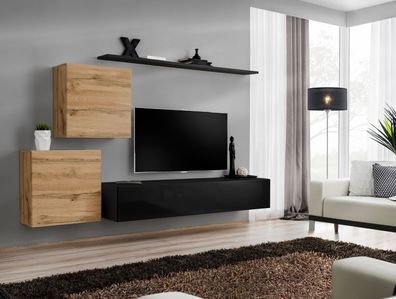 Designer Wohnwand Wohnzimmermöbel Wandregale Luxus TV Ständer Sideboard Modern
