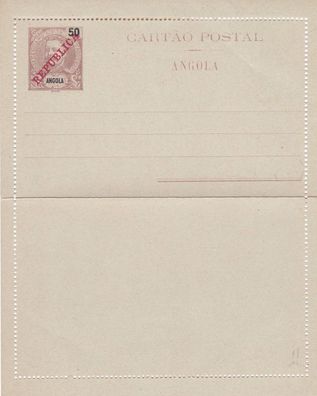 Angola alter Kartenbrief mit Aufdruck Republica