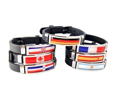 Länder Armband Fahne Flaggen Modeschmuck Deutschland Kroatien Frankreich Spanien USA