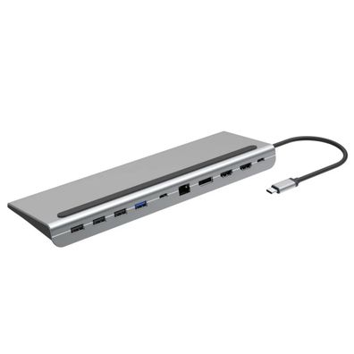 Hama 10 in 1 USB-C Dockingstation + Notebook Stand Laptop HUB LAN HDMI Universal