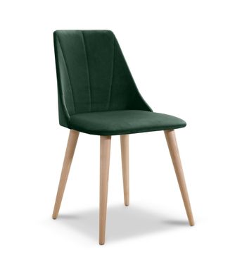Esszimmerstühle Stuhle 2er Set CAROS Massivholz Buche Stoff Grün