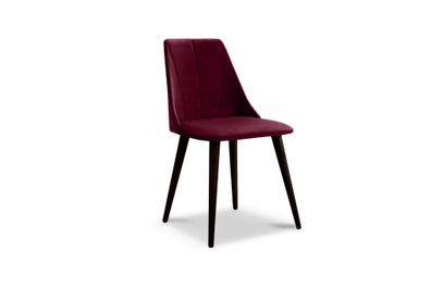 Esszimmerstühle Stuhle 2er Set CAROS Massivholz Buche-Wenge Stoff Bordeauxrot