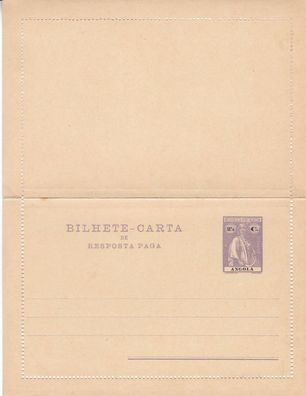 Angola alter Kartenbrief Bilhete Carta de Resposta Paga