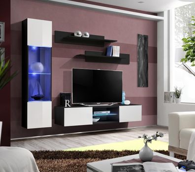 Moderne Design Wohnwand Hänge Vitrine TV-Ständer Wand Regale Luxus Wohnzimmer