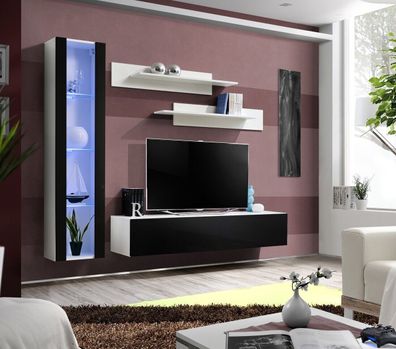 Luxus Set 4tlg Designer Wohnwand Wohnzimmermöbel TV Ständer Einrichtung Möbel