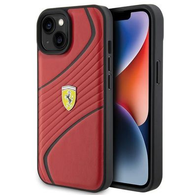 Handyhülle Case iPhone 15 Ferrari Kunstleder rot