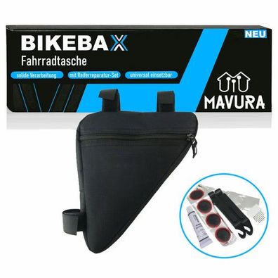 Bikebax Fahrrad Rahmentasche Fahrradtasche Dreieckstasche + Reifen Reparatur Set