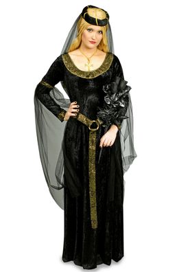 Kostüm schwarze Witwe Ritterdame Gr.36-42 Gothic Mittelalter Karneval Halloween