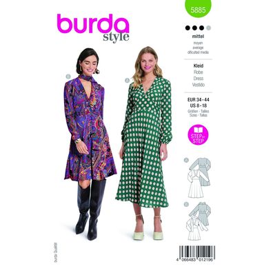 burda style Papierschnittmuster Casual-Kleider #5885