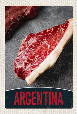 Top-Schild mit Kordel, 20x30 / 30x40 cm, Argentinien, Steak, Rinder, neu & ovp