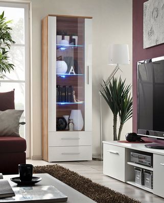 Designer Braun Vitrine Stil Modern Wohnzimmermöbel Luxus Neu Einrichtung