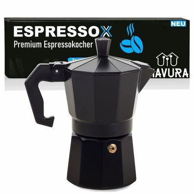 Espressox Espressokocher Espressomaschine Mokka Maker Espressobereiter schwarz