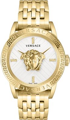 Versace VESN00822 V-Code Palazzo silber gold Edelstahl Armband Uhr Herren NEU