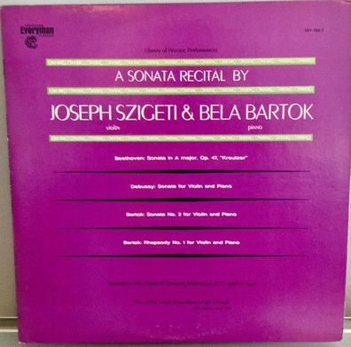 Vanguard Everyman Classics SRV-304/5 - A Sonata Recital By Joseph Szigeti and B?