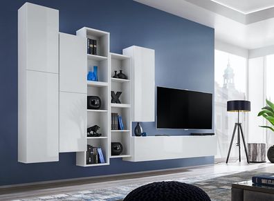 Modern Wohnzimmer Wohnwand Designer Einrichtung Wand Regale TV-Ständer Neu