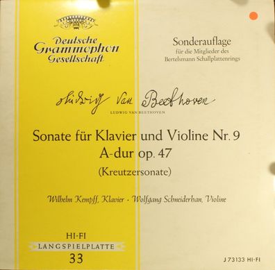 Deutsche Grammophon J 73 133 - Sonate Für Klavier Und Violine Nr.9 In A-Dur, Op