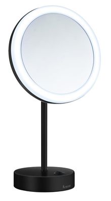 Smedbo Outline Kosmetikspiegel mit Dual LED - PMMA rund schwarz FK484EB