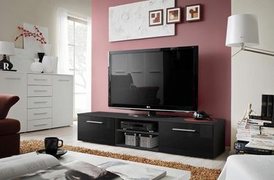 Sideboard Kommoden Schwarz TV-Ständer Luxus Wohnzimmer Design Hochglanz Holz Neu