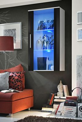 Weiß Hänge Vitrine Wohnzimmer Wandschrank Luxus Designer Regal Einrichtung