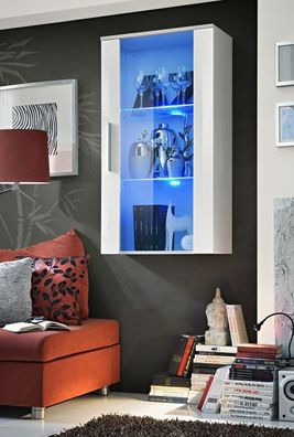 Wohnzimmer Weiß Hänge Vitrine Regal Möbel Neu Designer Wandschrank Luxus