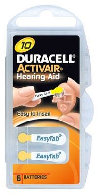 Duracell - Hörgerätebatterie Activair / Hearing Aid / 10 / PR70 - 1,45 Volt 90mAh ...